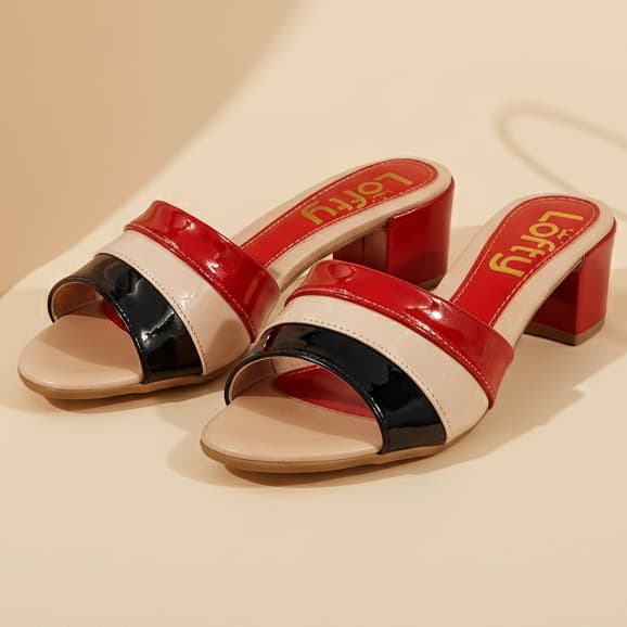 Tamanco Feminino Classe Vermelho Colorido Palmilha Confortável Salto Médio 4,5cm Priviatta