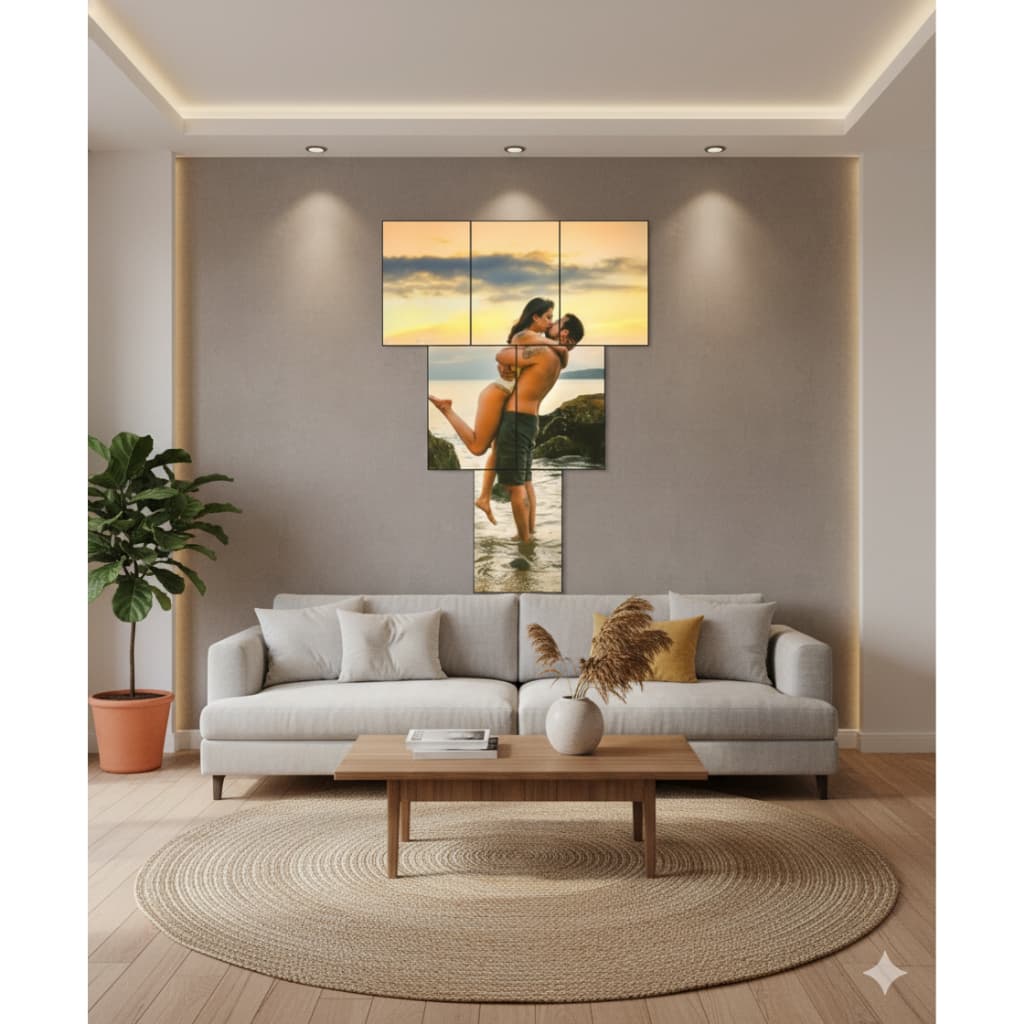 Quadro Mosaico Personalizado com Foto 90x90cm | Vertical ou Horizontal | Decoração Moderna
