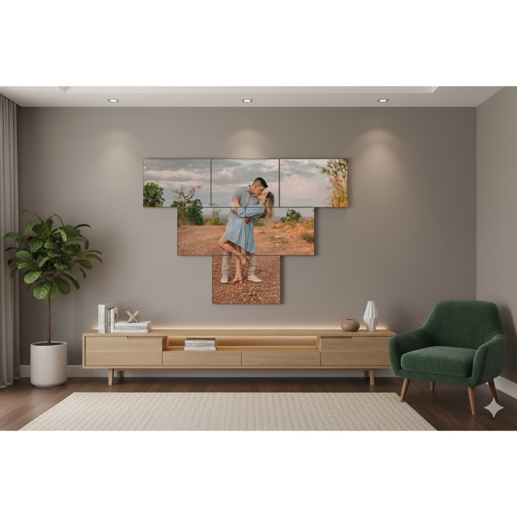 Quadro com Foto Personalizado Estilo Mosaico 90x90 | Presente Criativo e Decorativo