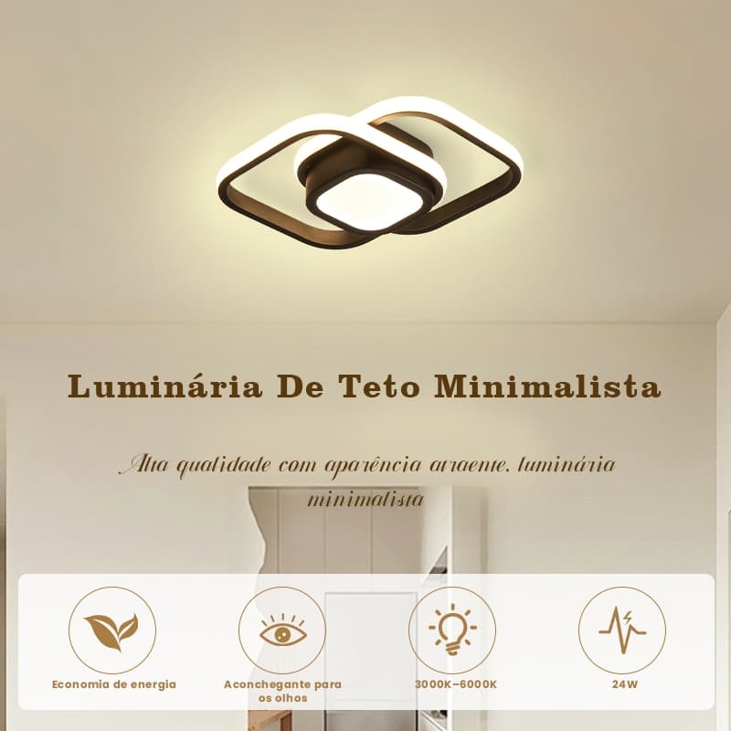 24W Luminária De Teto LED Moderna Com 3 Cores Variáveis Para Sala De Estar, Quarto E Corredor