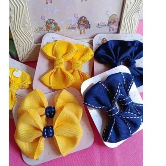 kit laço escolar para meninas| kit de laços| Acessório de cabelo infantil | Par de laços para meninas| Laço de meninas