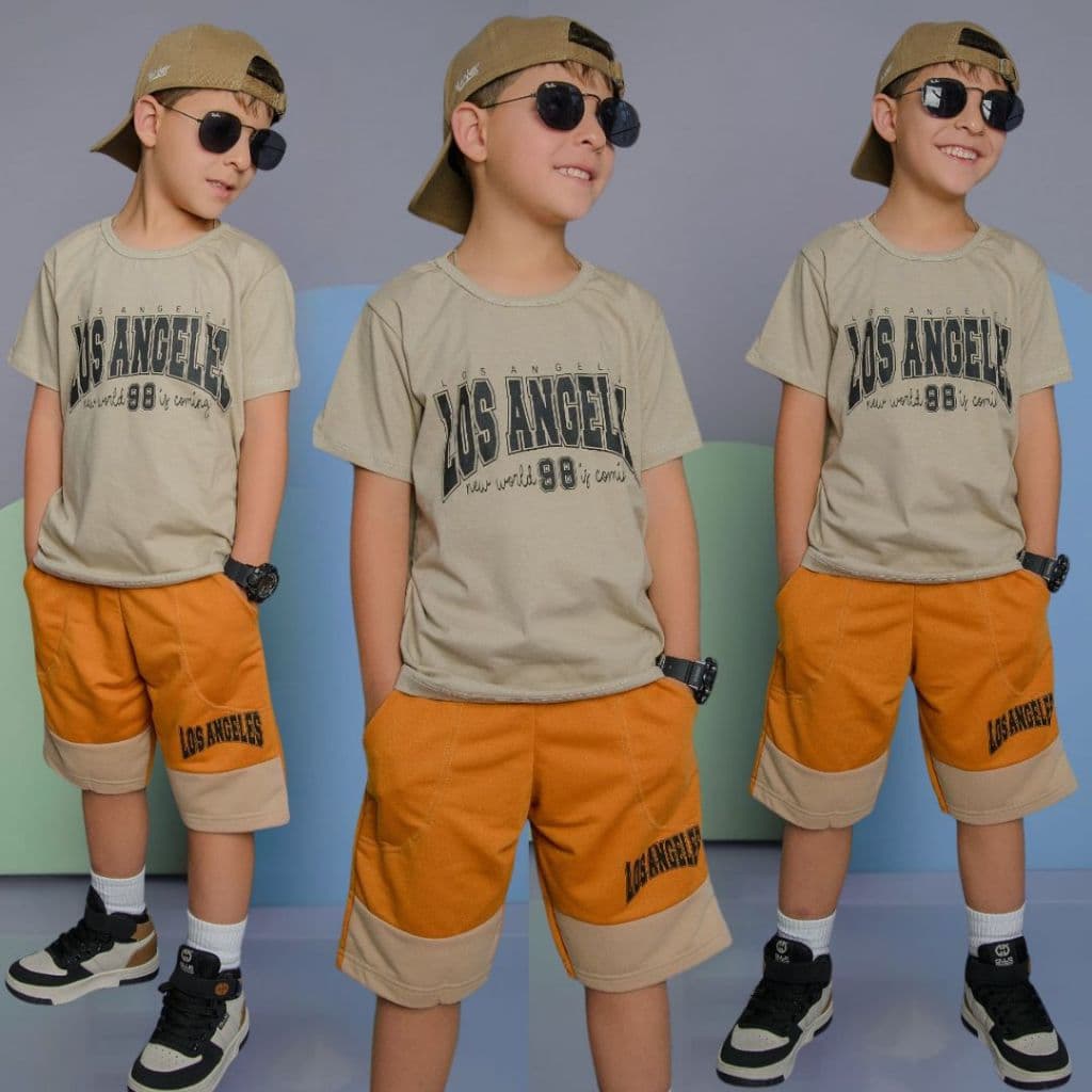 Conjunto Infantil Menino Estiloso Verão Lançamento Juvenil Camisa e Bermuda Veste Do 2 ao 12 anos