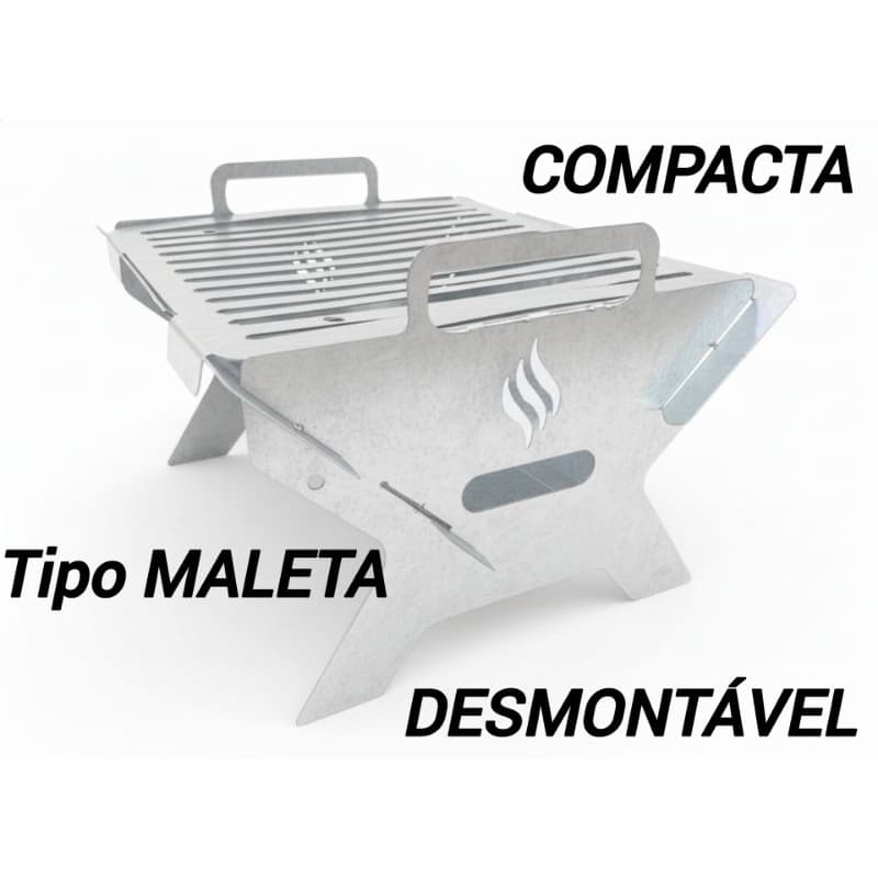 CHURRASQUEIRA GALVANIZADA PEQUENA DESMONTÁVEL  apartamento mini  campeira