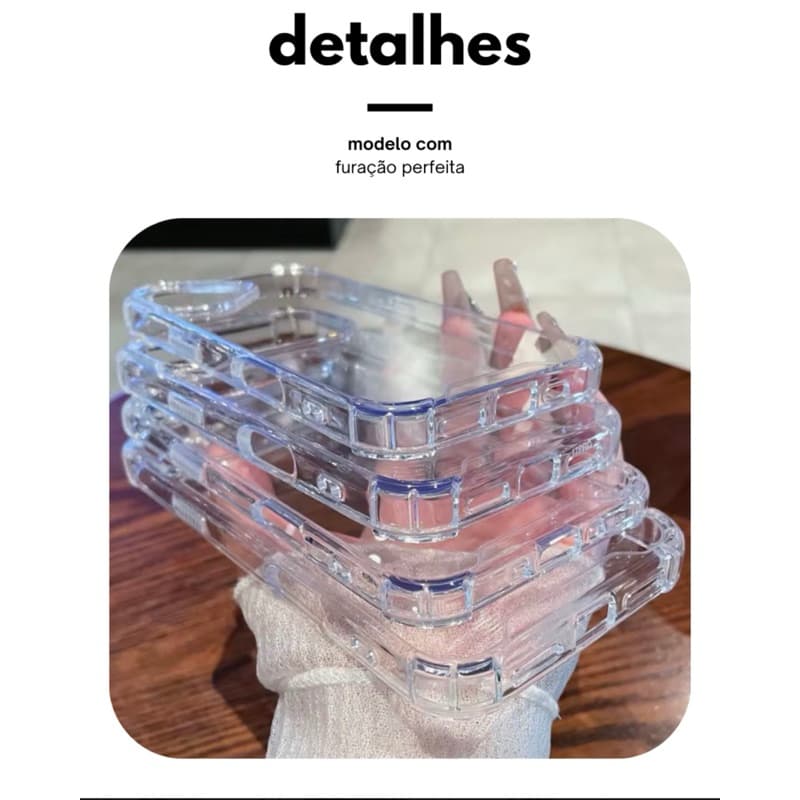 Kit Proteção iPhone – Capa TPU Transparente + Película 3D 9H Vidro Temperado iPhone 17/17pro/17air/17promax