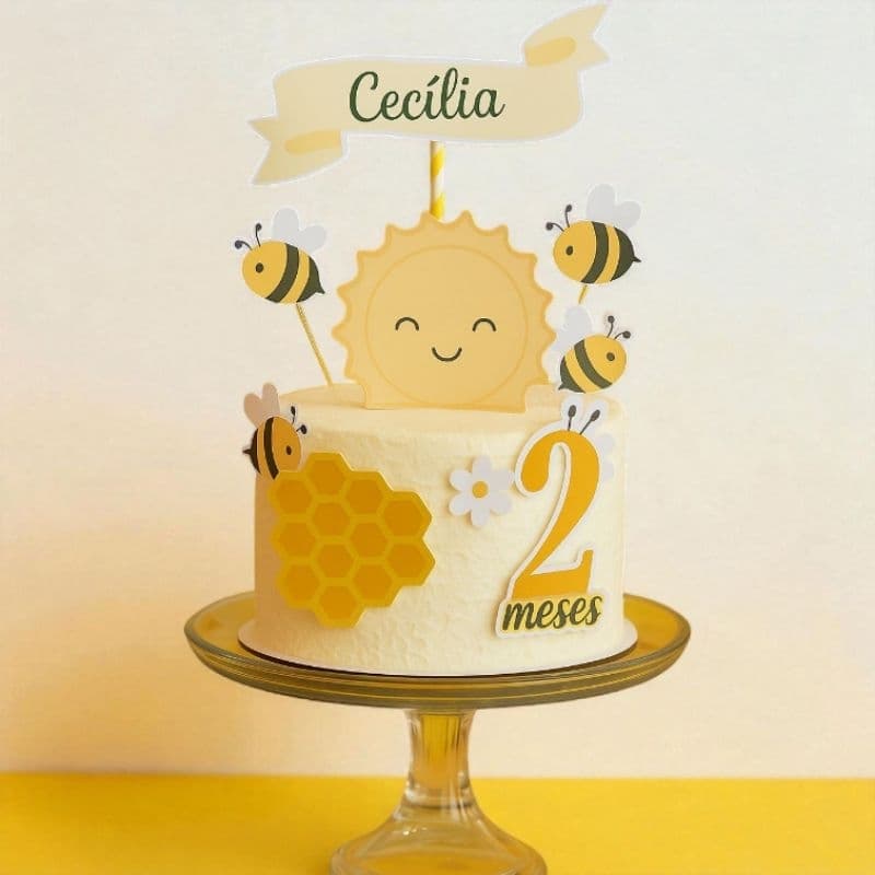 Envio Rapido topo de bolo abelhinha personalizado/festa abelhinha/topo abelhinha