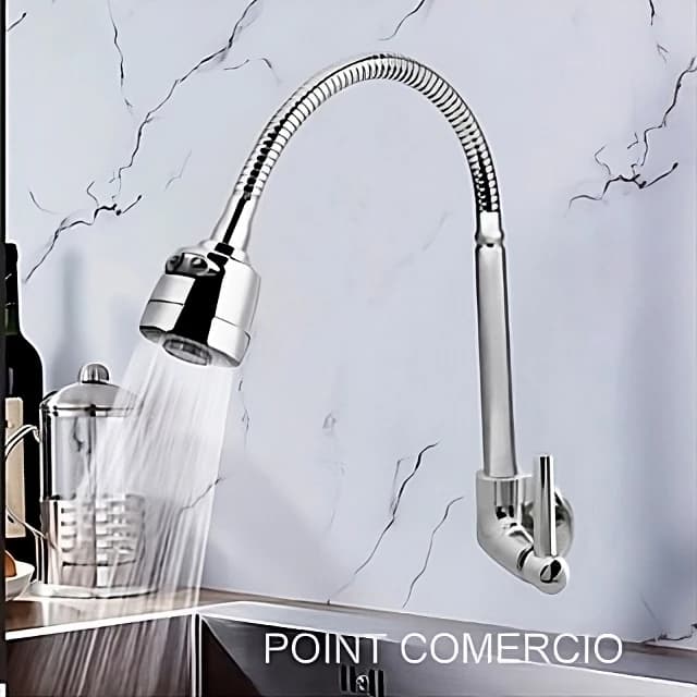 Torneira de Cozinha Gourmet Metal Parede ou Bancada 100% Inox