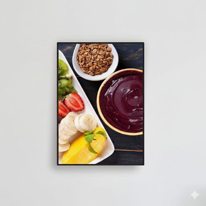 Quadro decorativo açaí decoração parede sorveteria açaíteria