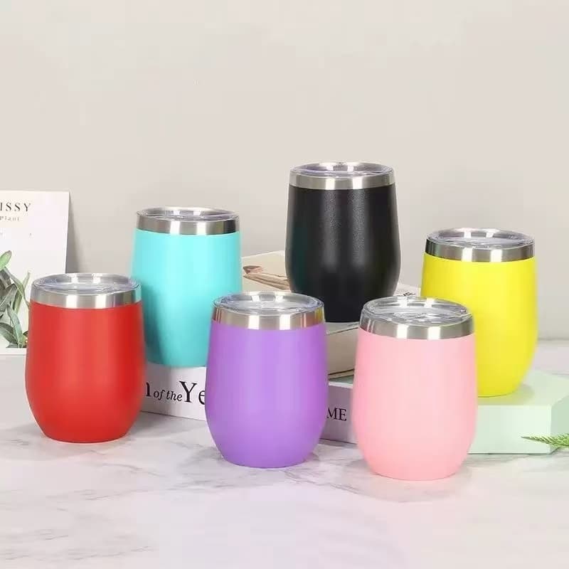 Kit 2 Copo Ovo Cuia Térmica Oval 360ml Com Tampa