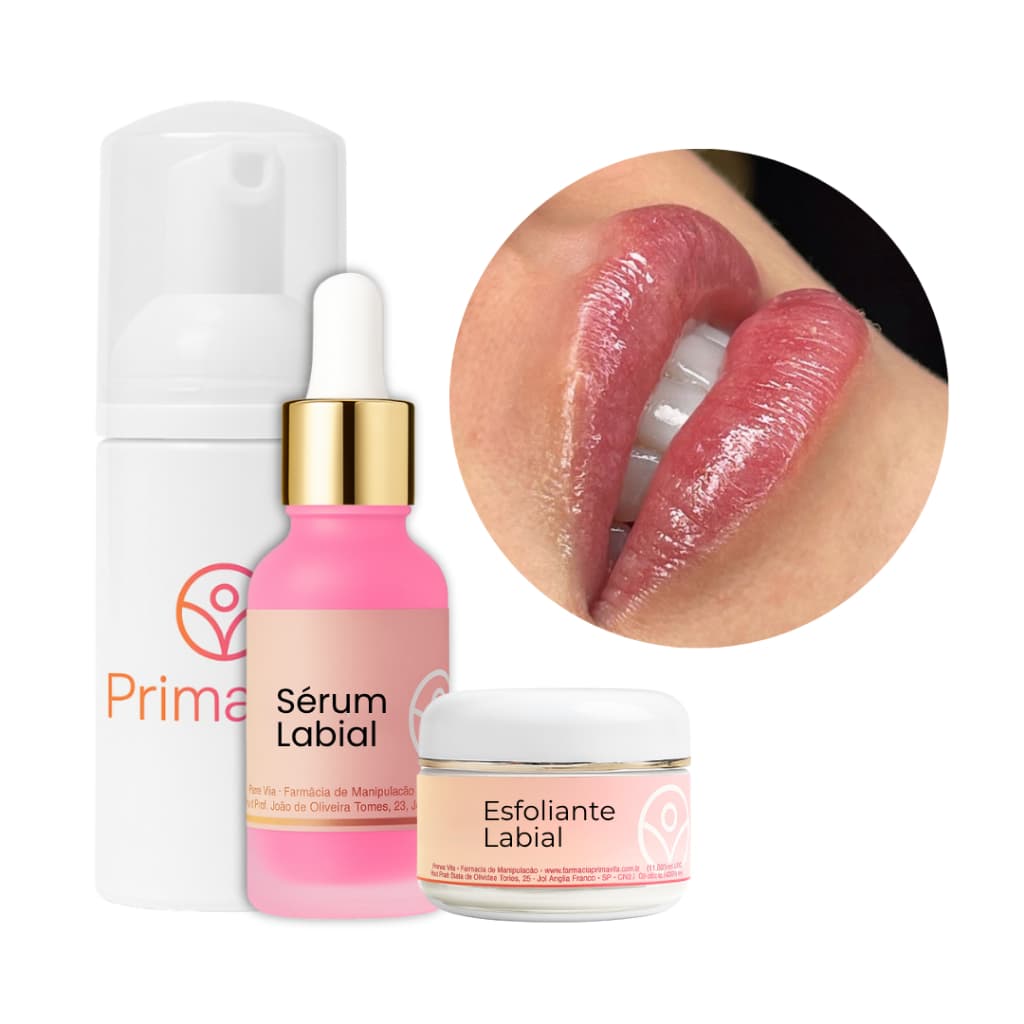 Kit Limpeza Microagulhamento Revitalizacao Labial Profissional HydraGloss Sérum Morango