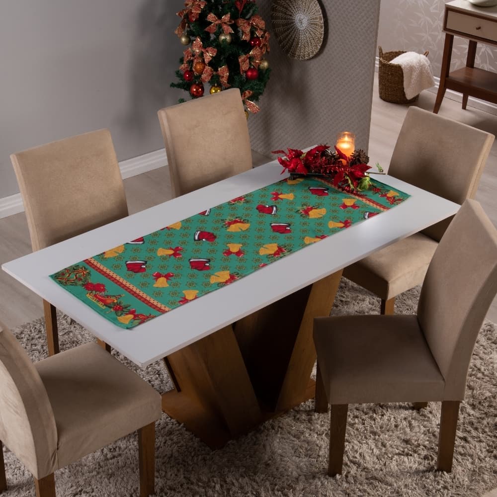 Caminho de Mesa Natalino para Sala e Jantar – Decoração de Fim de Ano