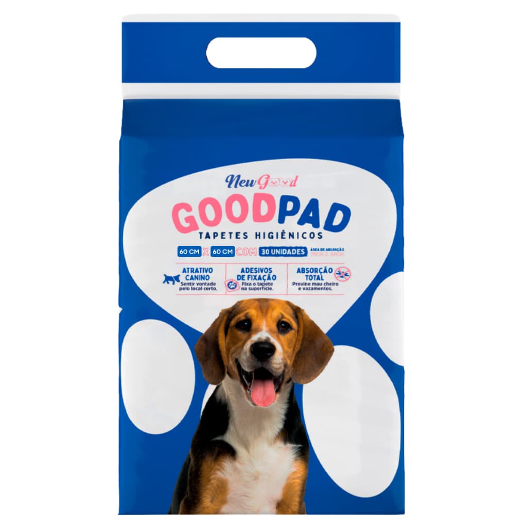 Good Pad Tapete Higiênico Adestramento 30 Unidades 60x60cm Azul E Branco