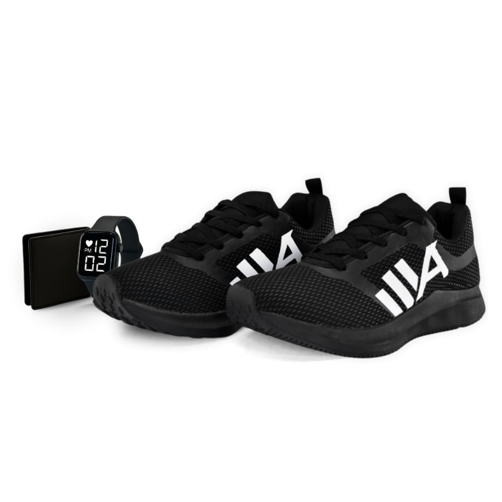 Kit Tênis Esportivo Masculino Dia a Dia Trabalho Treinos Corrida+ Relógio Digital + Carteira de Mão