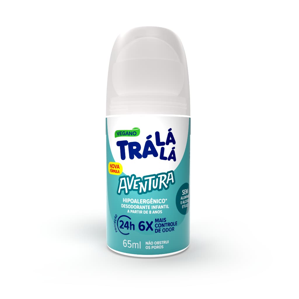 Desodorante Infantil Roll On Tra La La Aventura S/ Álcool e Sem Alumínio 65ml
