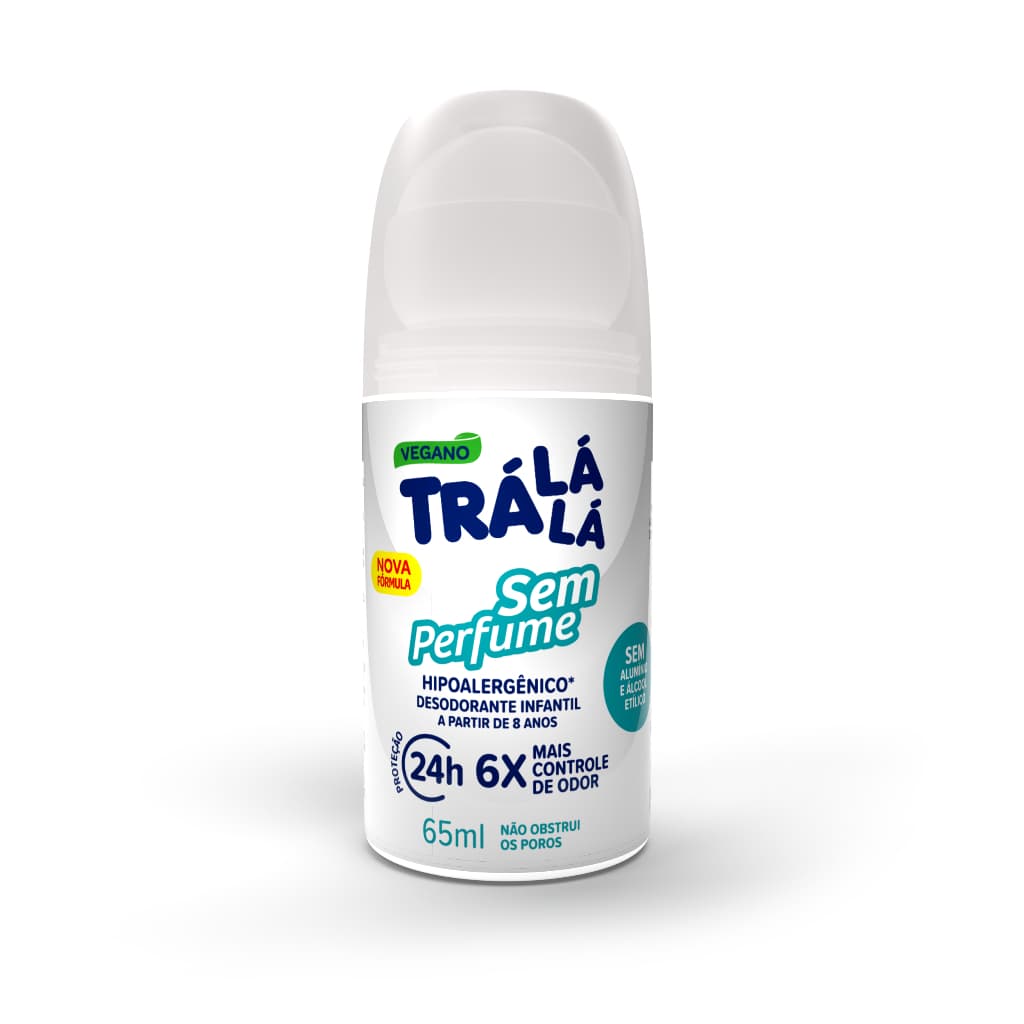 Desodorante Infantil Roll On Tra La La Sem Perfume Sem Álcool e Sem Alumínio 65ml