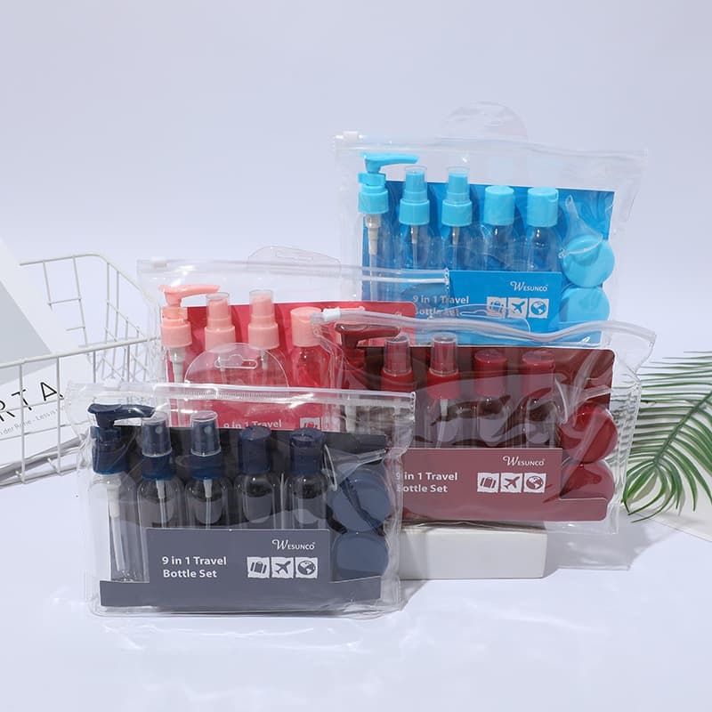 Kit 10 Peças Viagem 60ml | Necessaire | Shampoo Creme Perfume | Funil Espátula