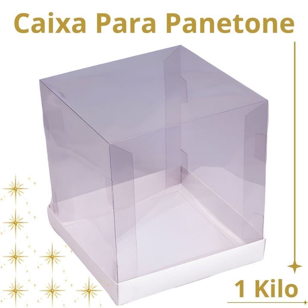 Caixas Transparente Para Panetone 1 Kilo Natal Festas