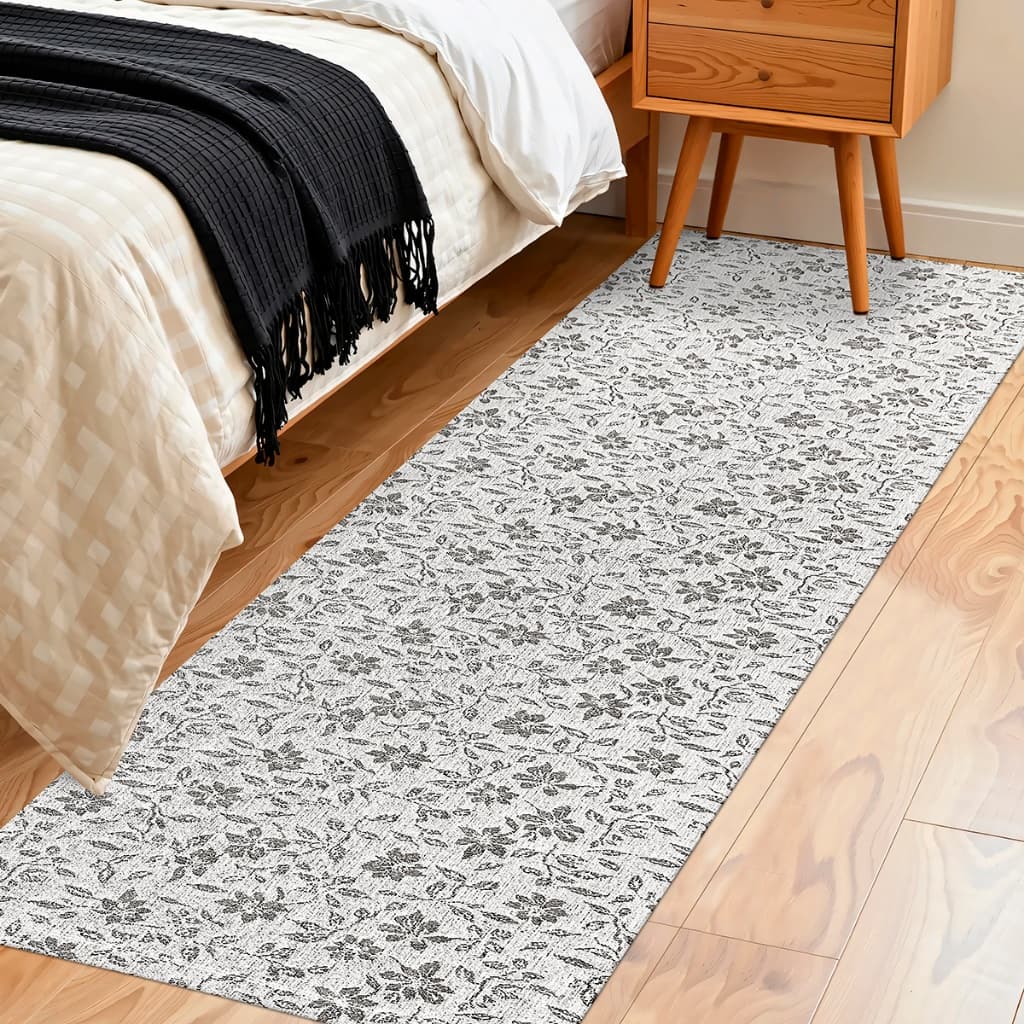 Passadeira Floral Beira Cama Grande 200m x 65cm Antiderrapante Rústica