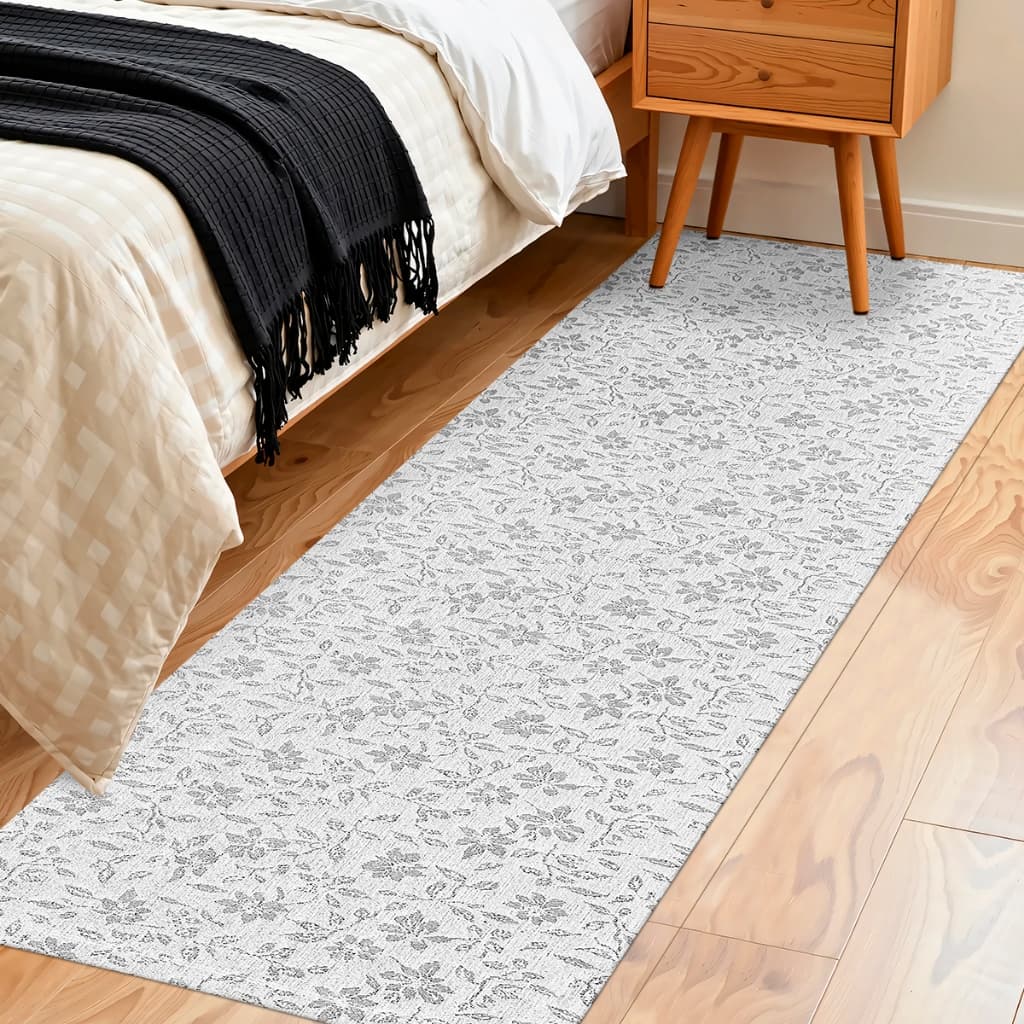 Passadeira Rústica Floral 2,50mx65cm Antiderrapante Beira de Cama