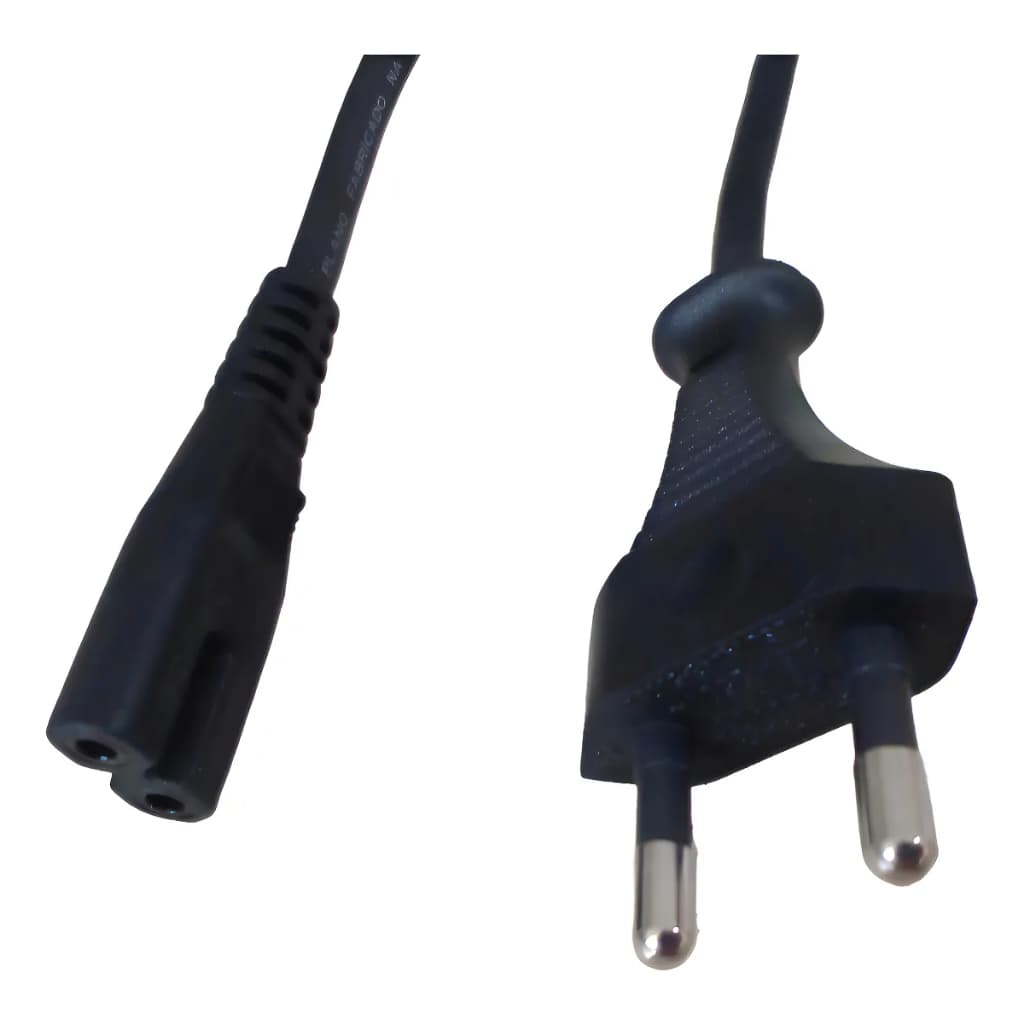 Cabo Força Energia Tipo 2 Pinos Oito PS2 TV Radio Notebook Impressora 1,85 m