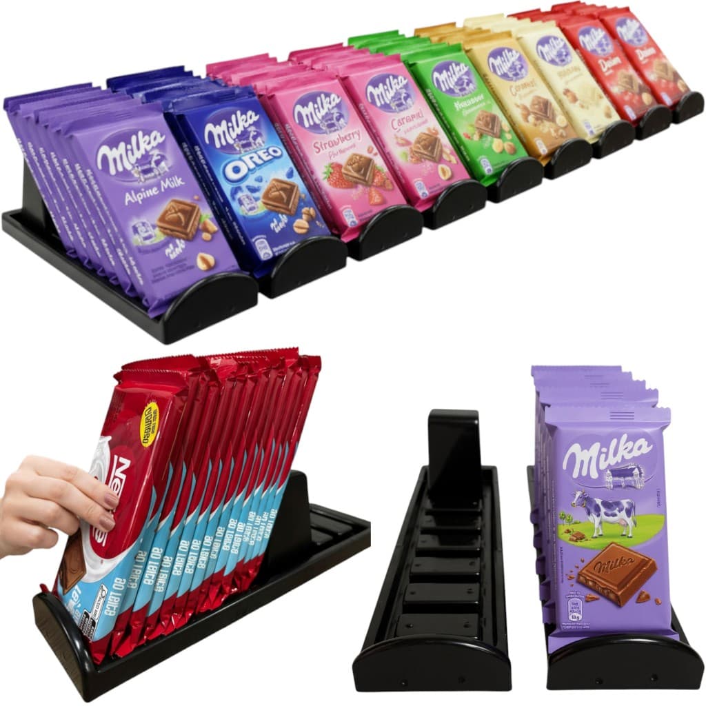 Expositor Preto Suporte Barra Chocolate Doce