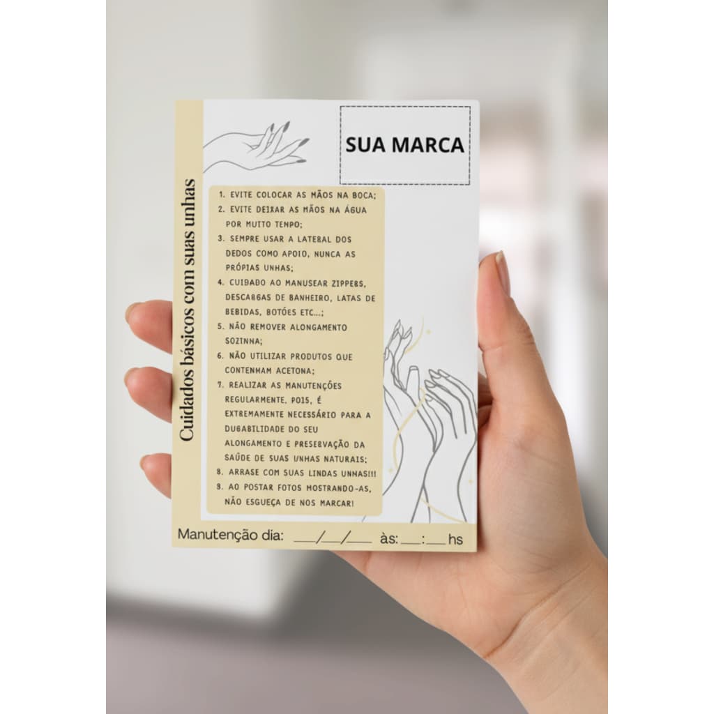 Bloco / Talão de Pedido Cuidado com as unhas - Envio rápido- Bloco de orçamento - Bloco 10x15cm