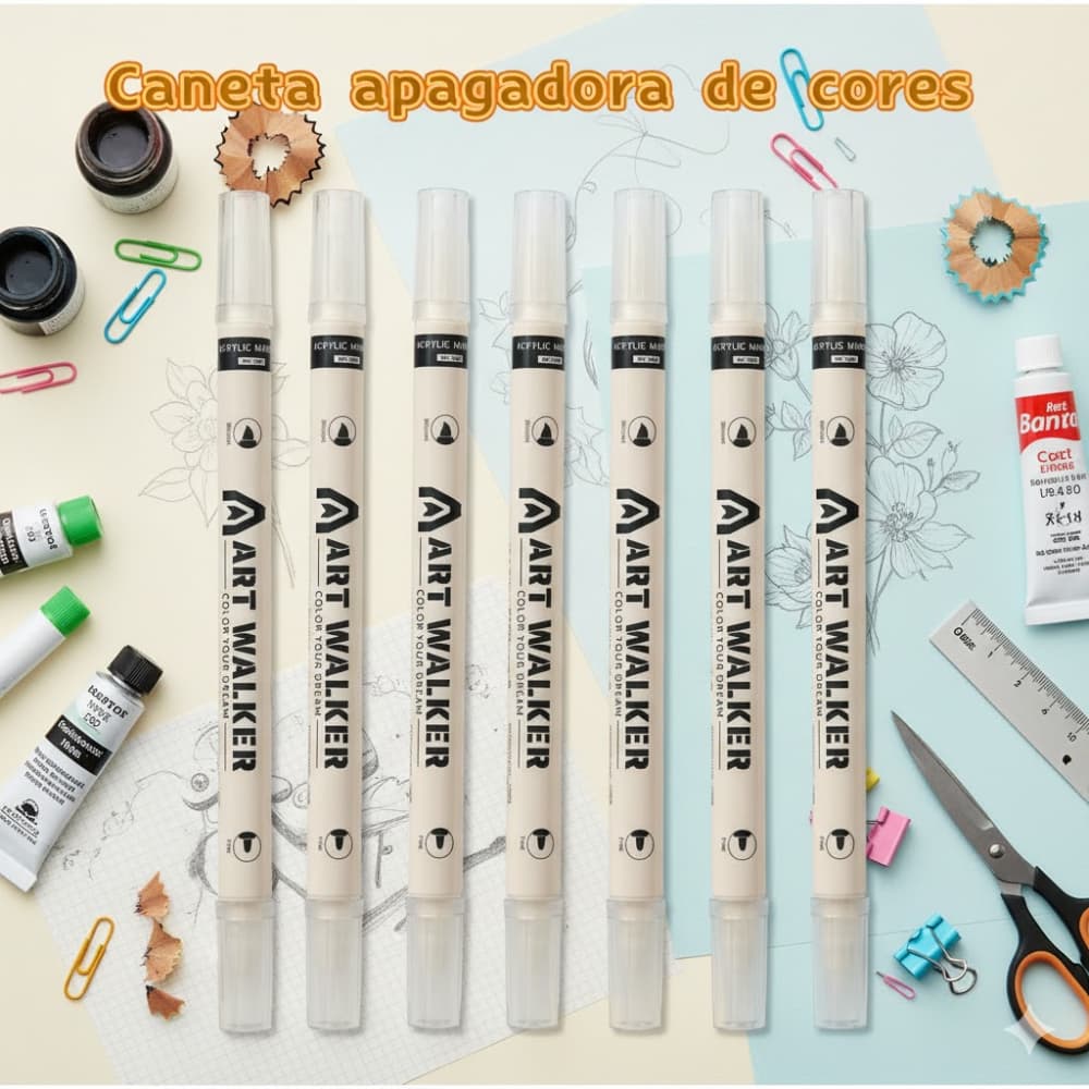 Caneta Removedora Apagadora de Tinta Caneta Mágica Acrílica de Correção Marcadores Desenhos Pinturas