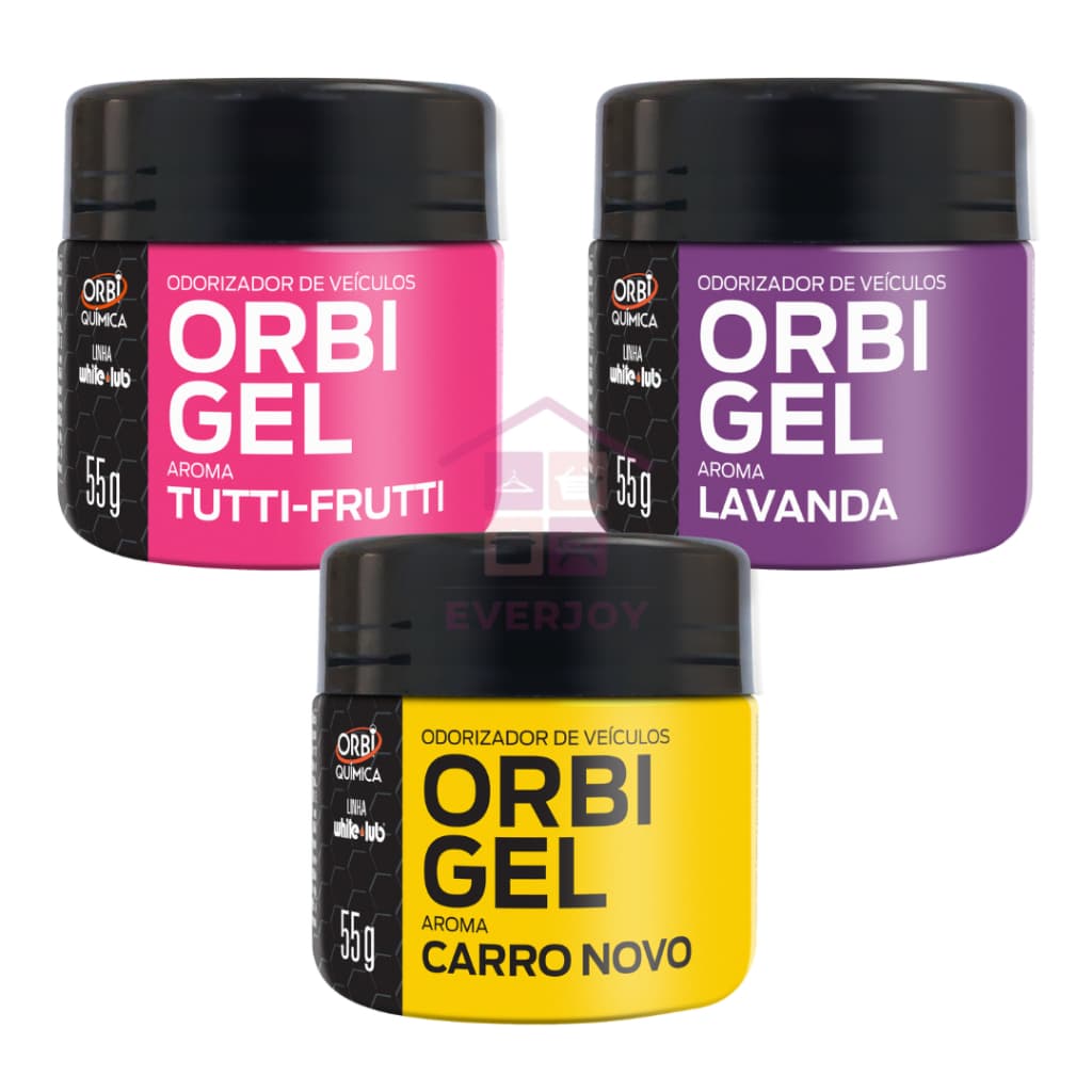 Kit com 3 Cheirinho de Carro Aromatizante Odorizador Automotivo Gel Carro Novo Lavanda Tutti Frutti