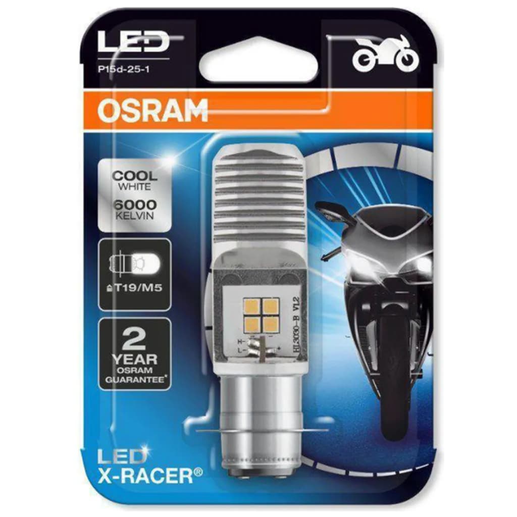Lâmpada Osram Moto Led X Racer M5 H6 T19 6000k Super Branca