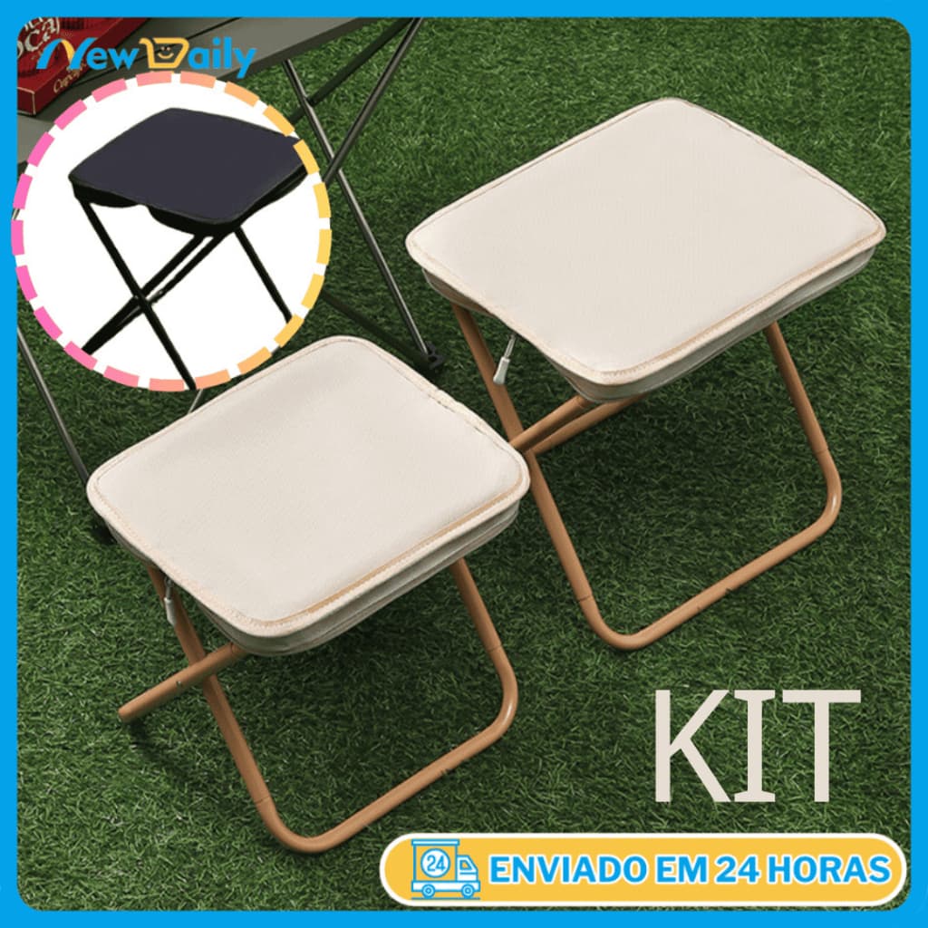 Banqueta Dobrável Portátil em Alumínio — Leve, Ideal para Pesca, Piquenique e Acampamento ao Ar Livre CP-03-MX