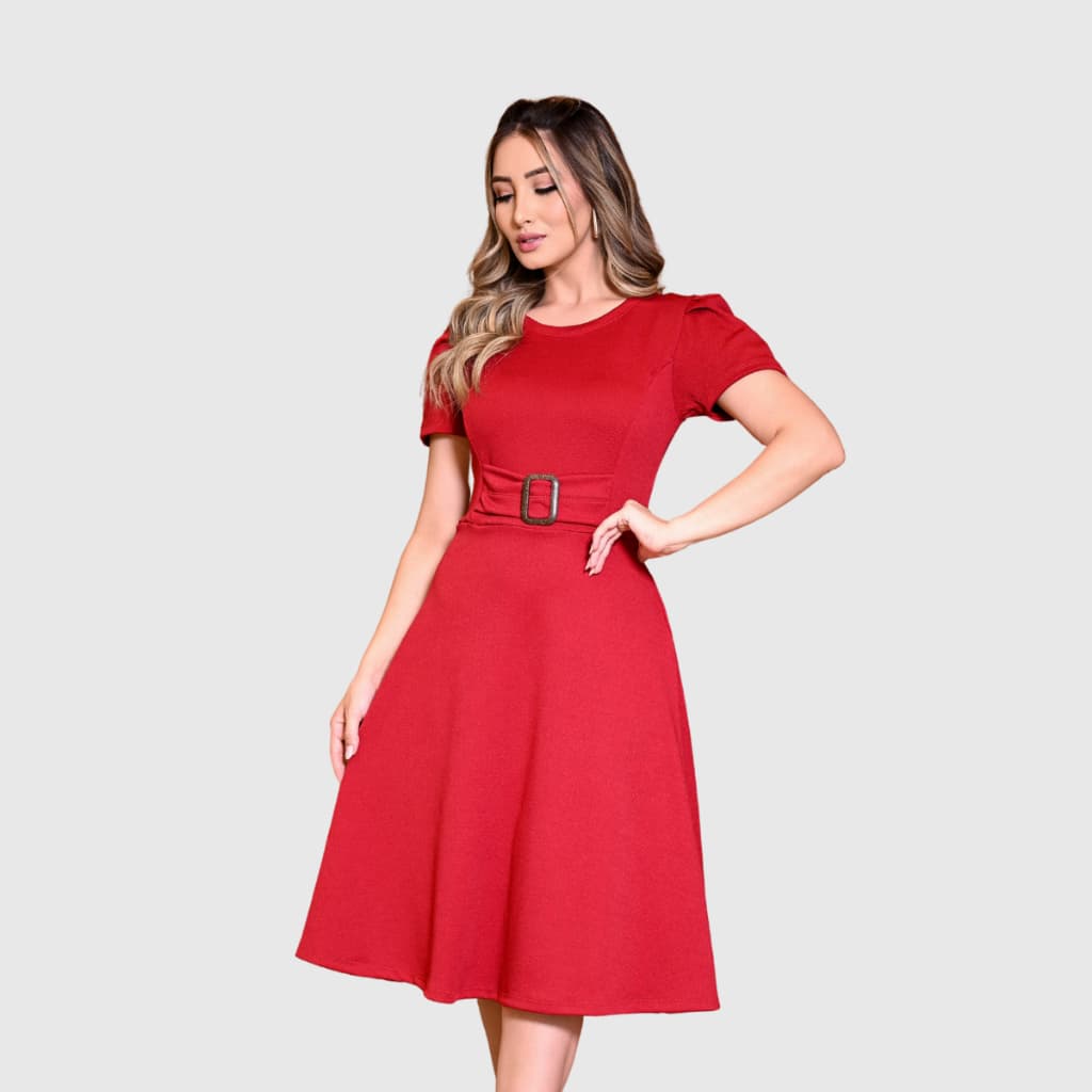 Vestido Midi rodado feminino Natal Plus size
