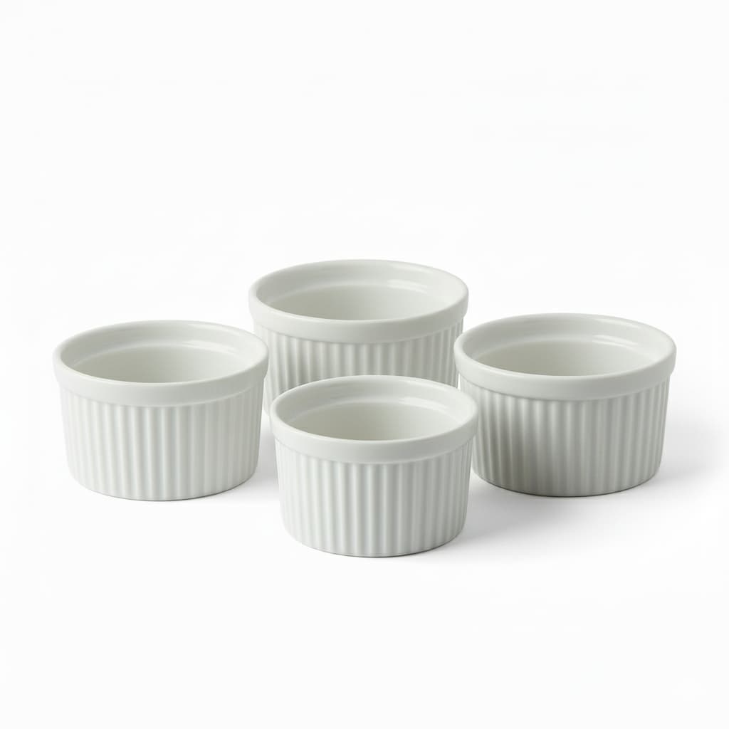 Kit Ramekin Porcelana 40 ml canelado servir Molho Petisco Buffet Festa Aniversário