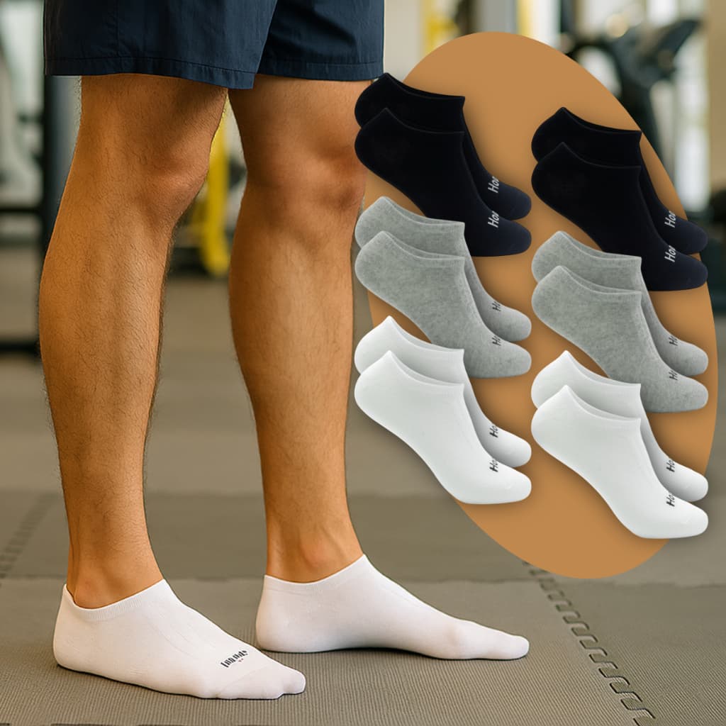 Kit 6 Pares Meia Soquete Esportiva Algodão Meias Hoahi Unissex Conforto Todo Dia Cano Baixo Invisivel
