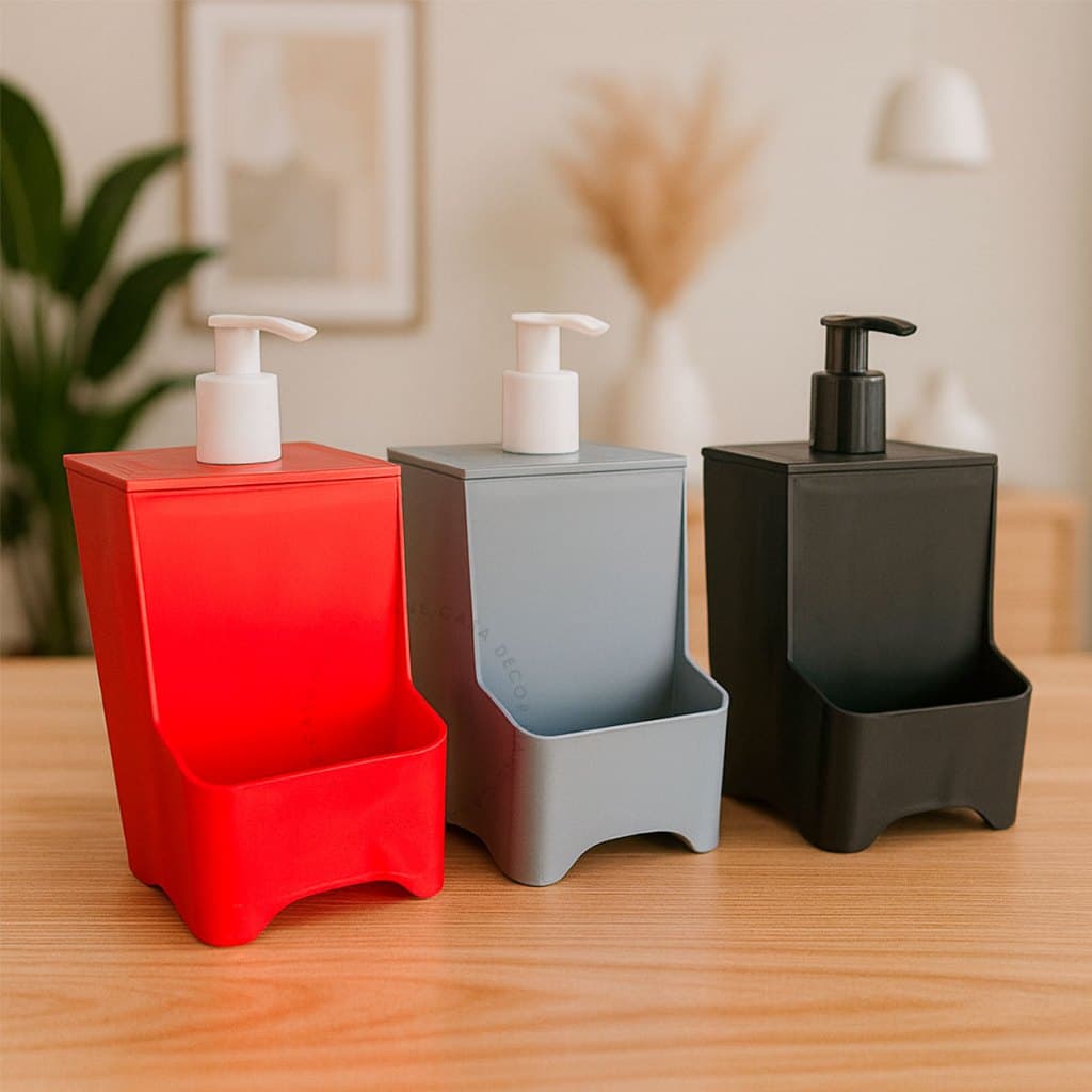 Dispenser Porta Detergente Dosador Sabão Suporte Bucha Esponja Cozinha Pia Colorido Pequeno