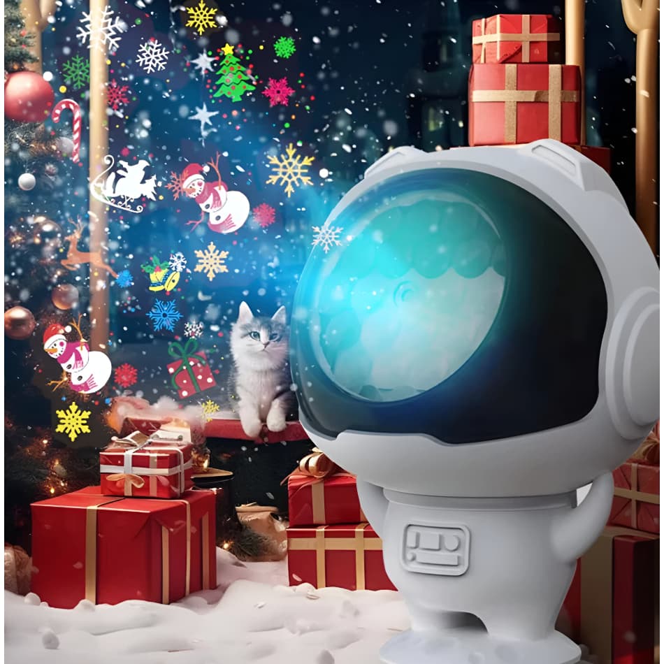 Projetor de Natal Led Refletor Robô Astronauta Decoração Temático Luz iluminação Presente