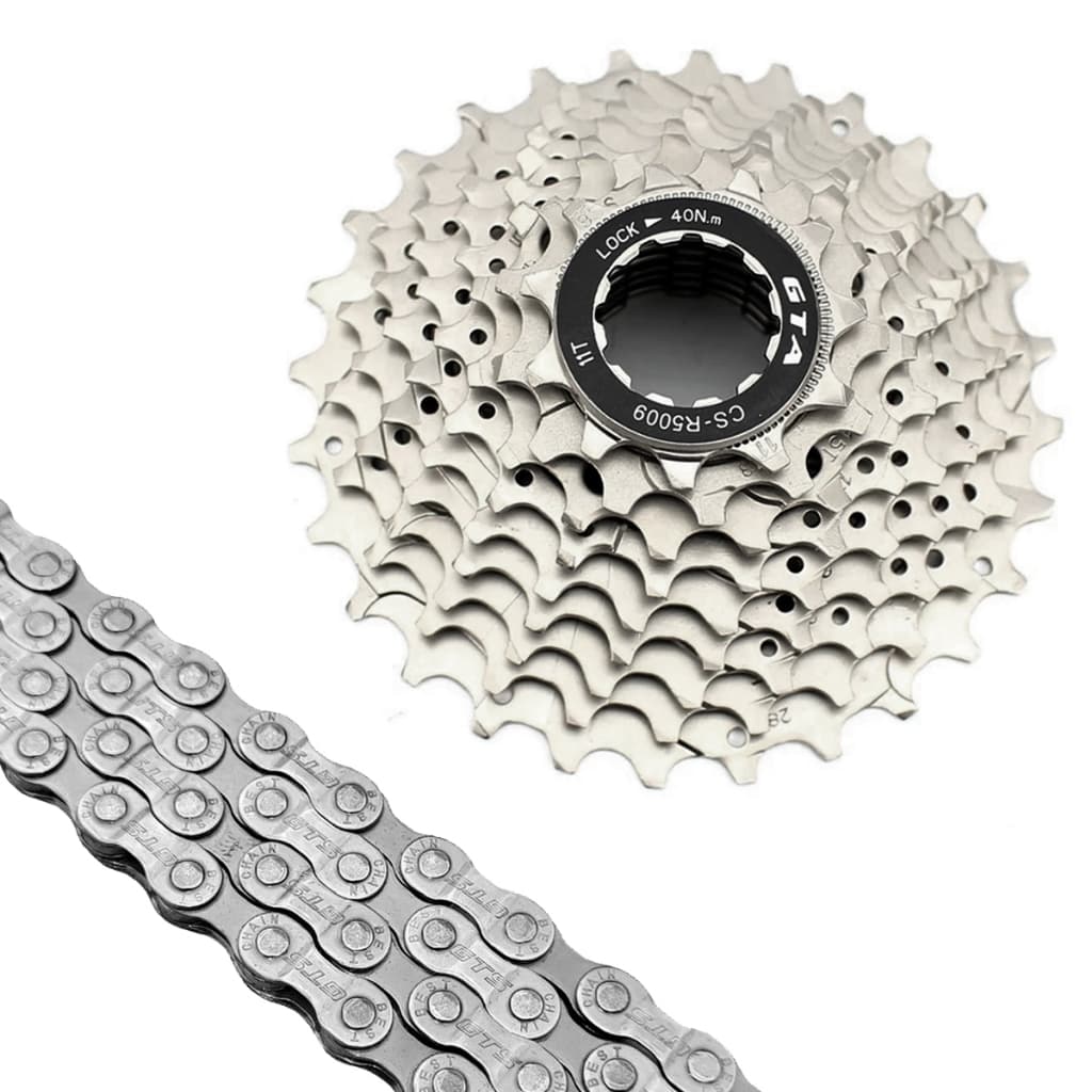 Kit Relação Bike Cassete + Corrente 9v Index P Bicicleta Aro 700/29/26 K7 - Kit Relação SPEED 11-28D
