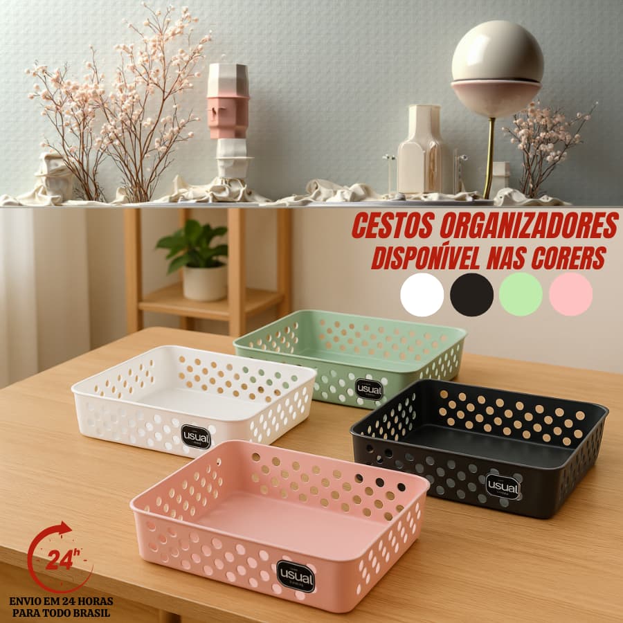 Cesto Organizador Armario Gaveta Lavanderia G 34x26x6,5 Cestinho Gaveta Caixa Organizadora Multiuso Rattan
