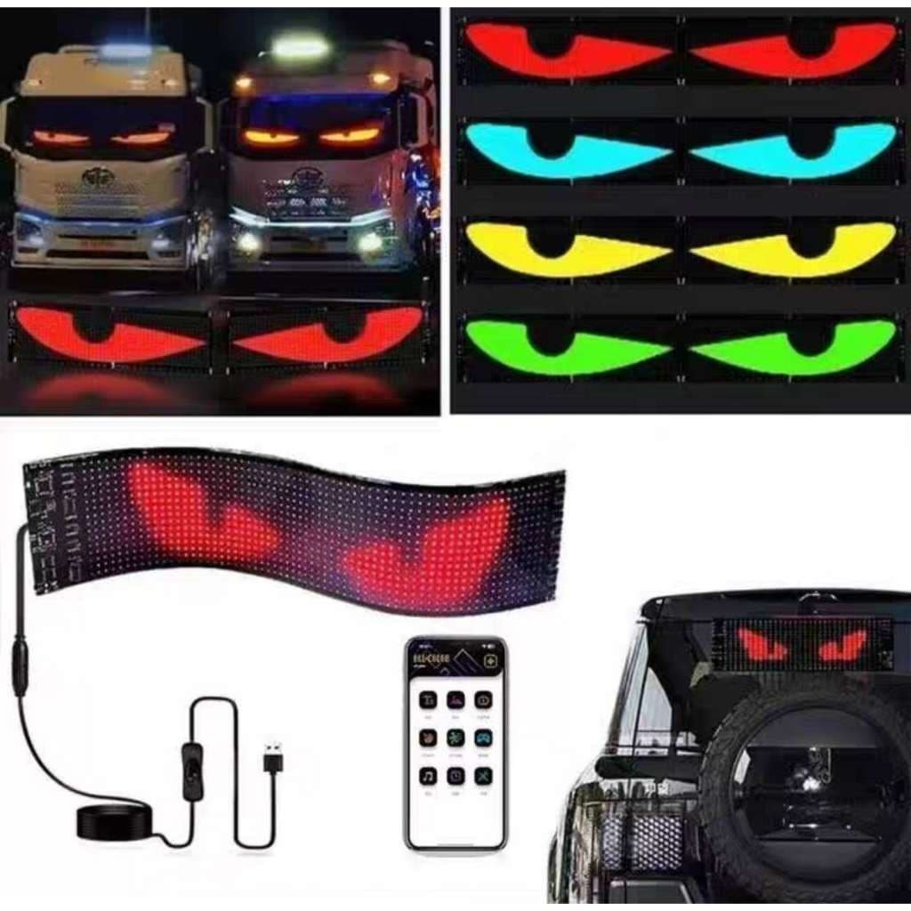 Letreiros Led Publicitários Com Deslocamento Bluetooth Display Led Flexível Programável Devil Eyes