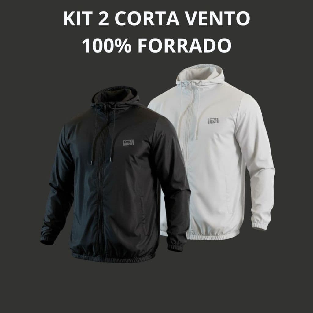 Kit 2 Jaqueta Corta Vento 100% Forrada Rock Saints