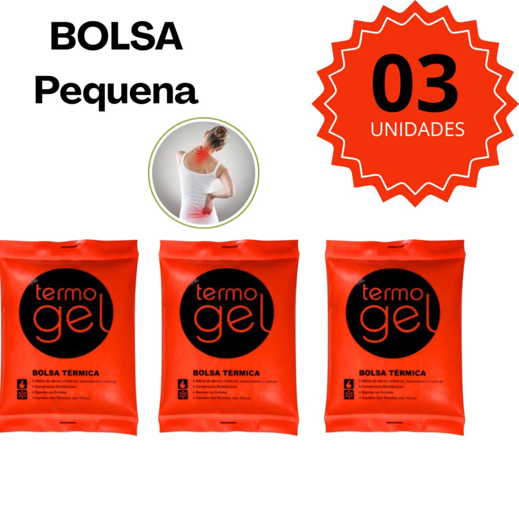 Kit 3 Bolsa Térmica - Termo Gel - Compressa Quente e Fria Reutilizável - Pequena