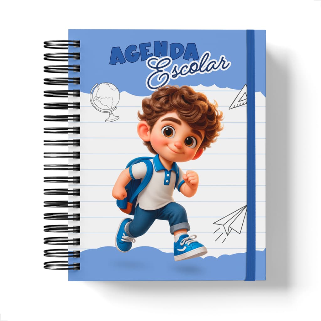 Agenda Escolar Infantil Personagem Menino – Capa 3D Cartoon Realista | Volta às Aulas 2026