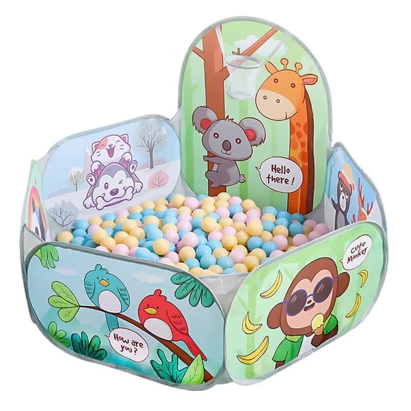Piscina Infantil De Bolinhas Com Cestinha Basquete Bebe  Menino Menina 1208