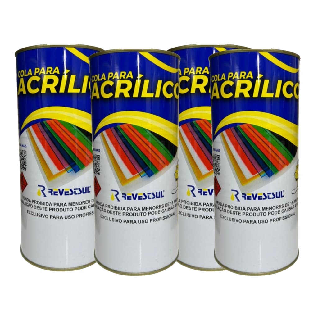 4 Cola para Acrilicos Universal Quimica Revest Sul 900ml