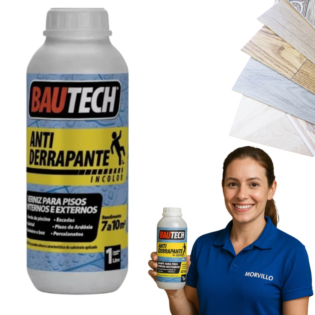 VERNIZ ANTIDERRAPANTE 1 LITRO MULTIUSO PISOS PORCELANATOS BAUTECH