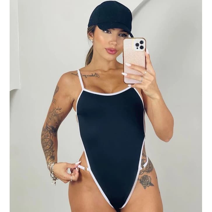 Body Maiô Mel Maia Cavado Com Alças Fio e Duplo