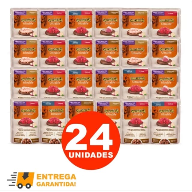 Sache Cachorro Special Dog Kit com 24 Unidades 100 Gr.