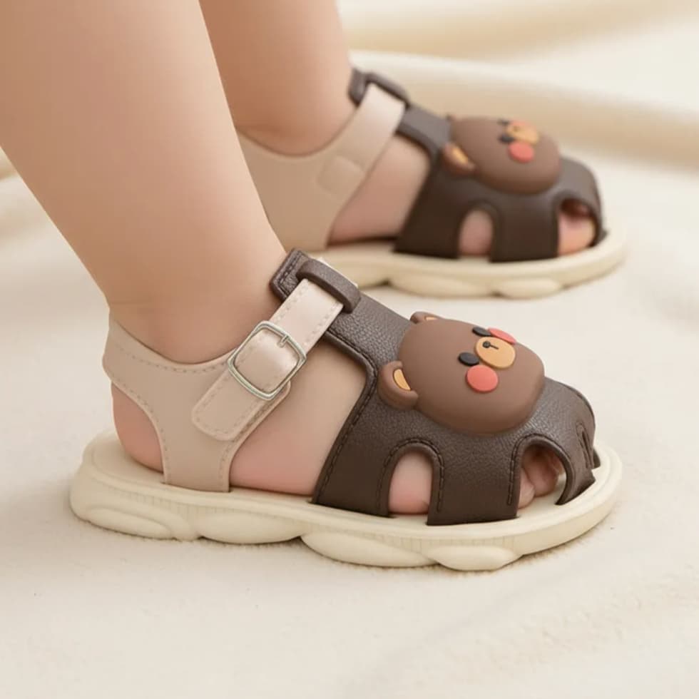 Sandália Papete Infantil Menino Ursinho 3D Verão Bebê
