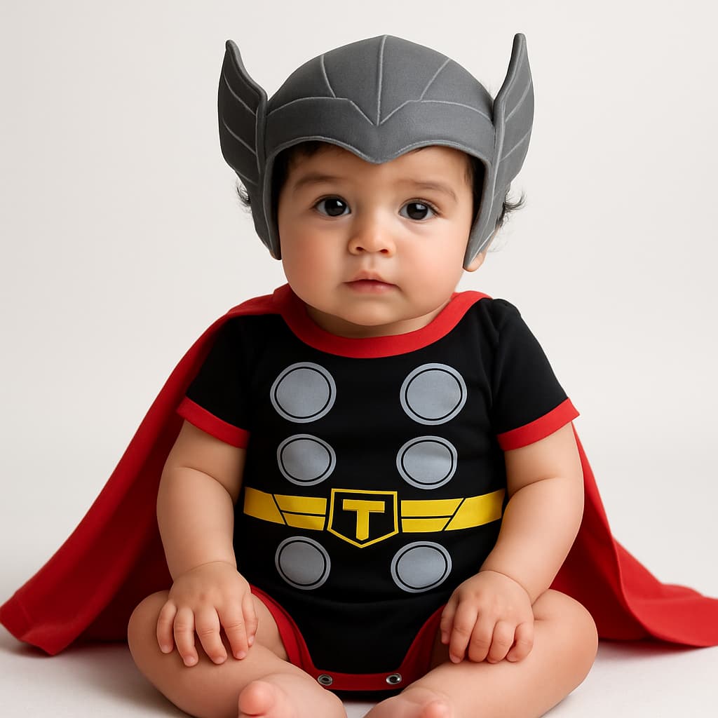 Body Bebê Infantil Menino Mêsversário Temático Thor Super Confortável Lançamento