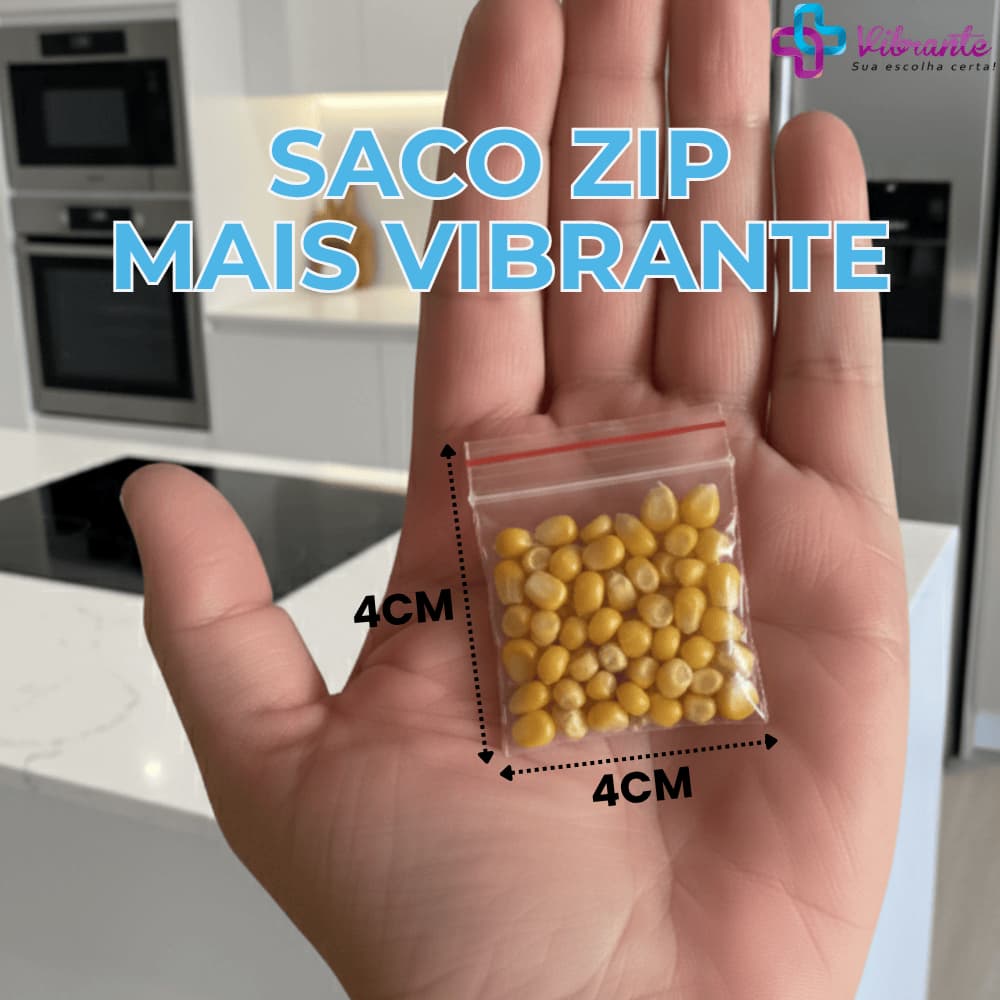 Saco Zip 4x4 C/ 100un Saquinho Plástico Hermético Nº0