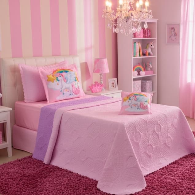 Kit Cobre Leito SONHO Infantil 04 Peças Colcha Solteiro Matelado DUPLA FACE Promoção !