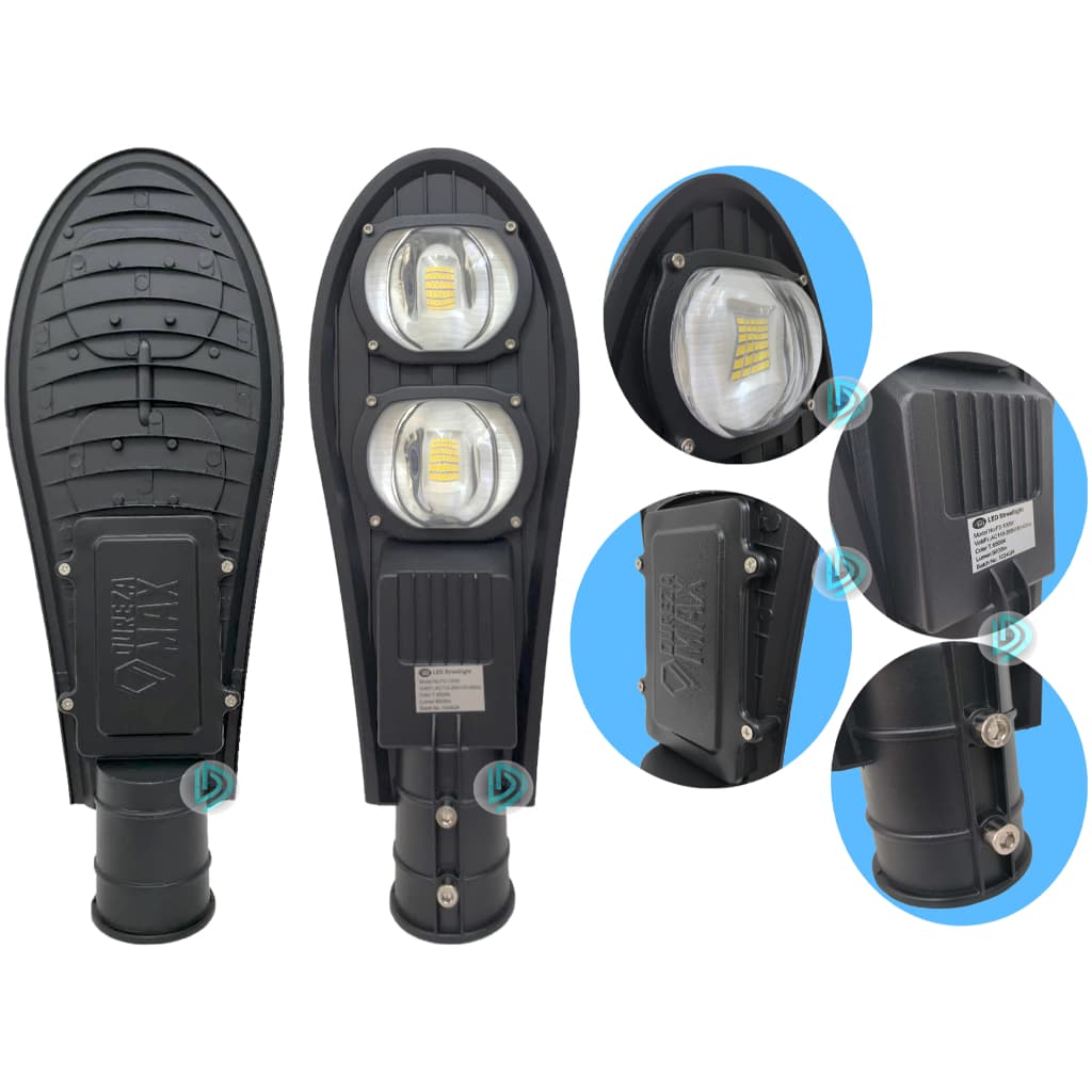 Luminárias Poste 100w Bivolt BRANCO FRIO ou BRANCO QUENTE Pública/praça/rua Preto PETALA ( COB 100W )